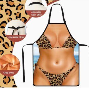 NEW Mr. and Mrs. Cheetah Apron Set